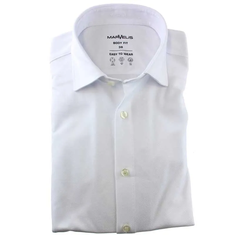 MARVELIS Jerseyhemd BODY FIT pique EASY TO WEAR langarm 41 (L)