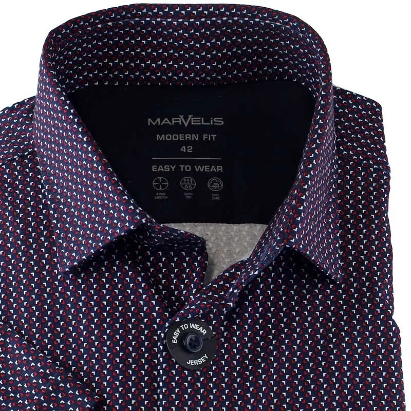 MARVELIS Jerseyhemd MODERN FIT modischer Druck halbarm 39-40 (M)