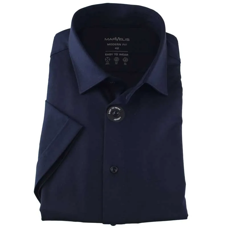 MARVELIS Jerseyhemd MODERN FIT uni halbarm