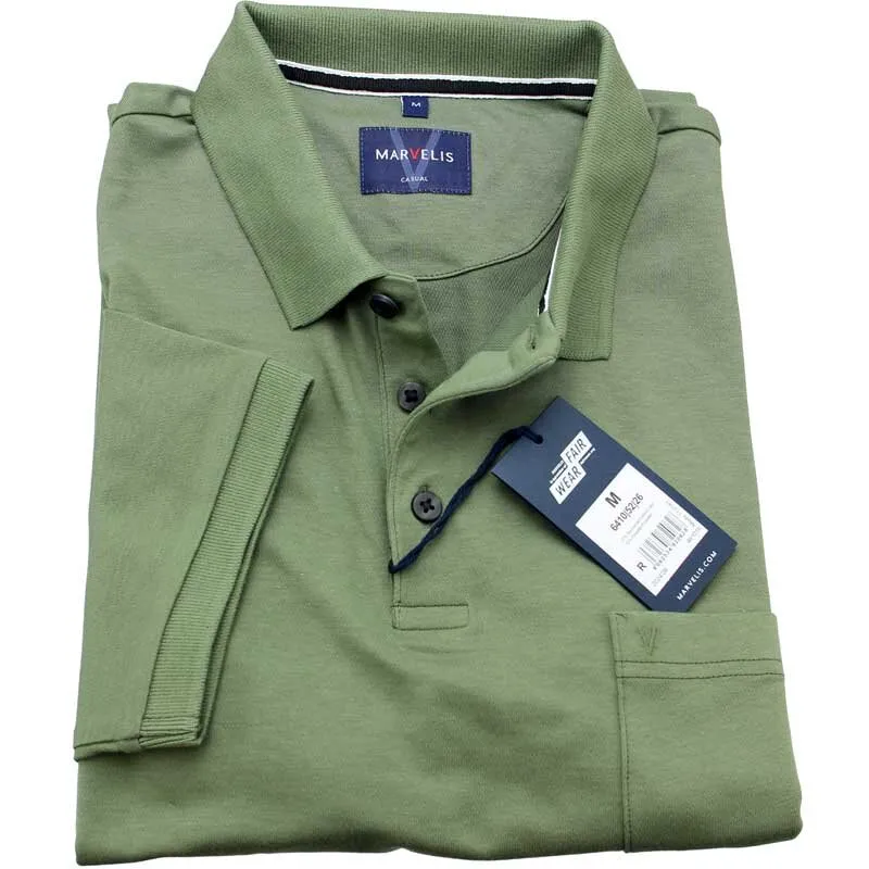 Quick-dry MODERN FIT MARVELIS avec col en tricot - MODERN FIT fonctionnel avec poche poitrine mi-longue