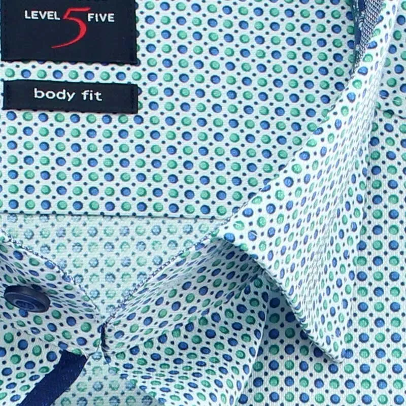 OLYMP Shirt Level Five BODY FIT modern print short sleeve