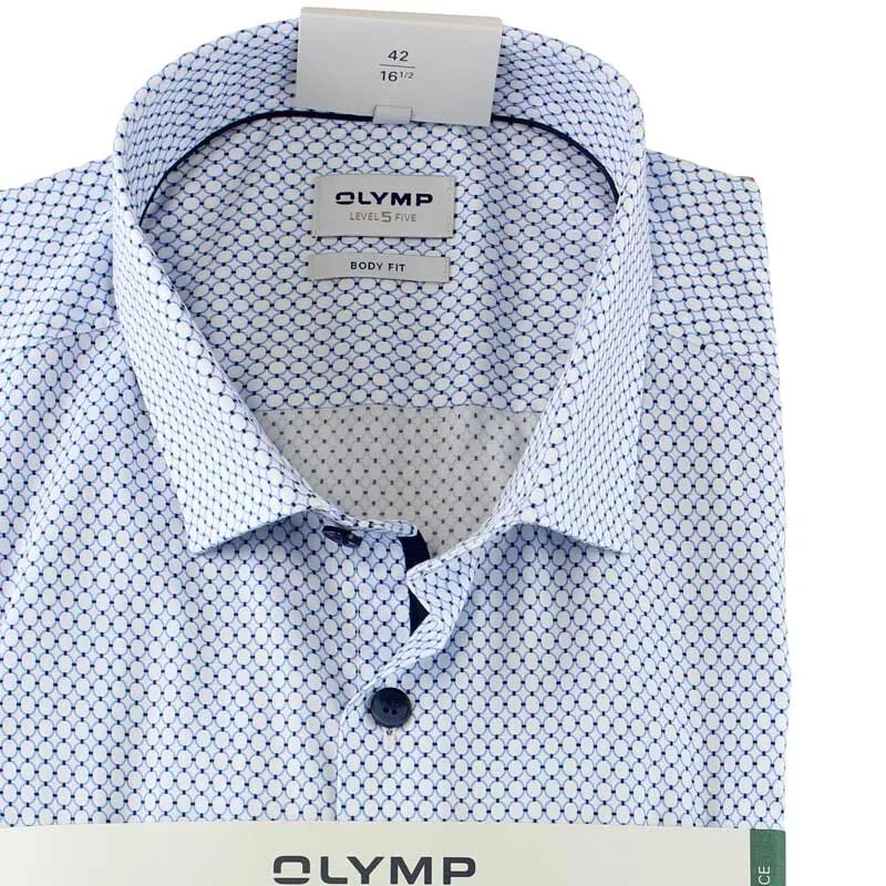 OLYMP Shirt Level Five BODY FIT modern print long sleeve 45-46 (XXL)