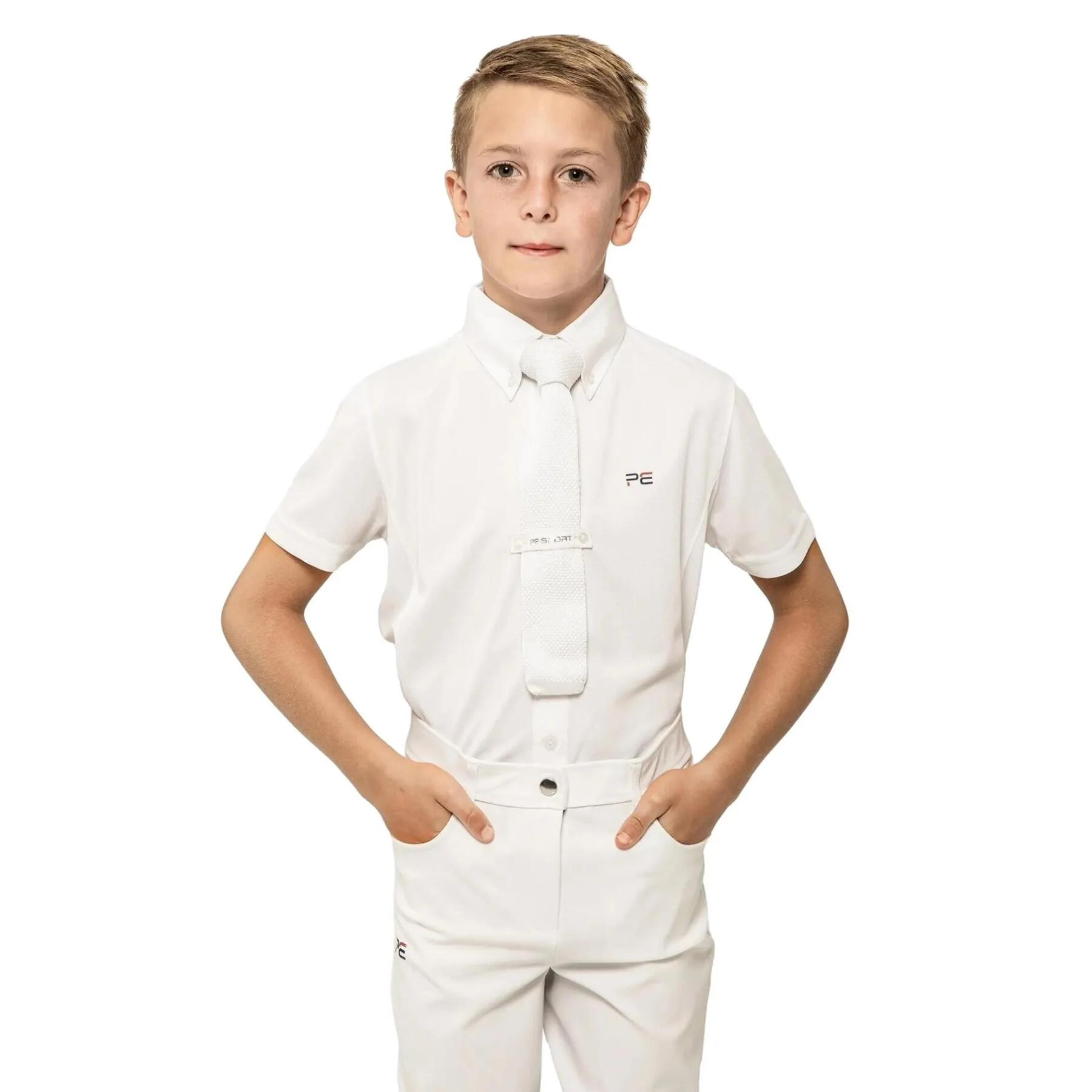 Kurzärmeliges Reitturnierhemd Kind Premier Equine Mini Antonio