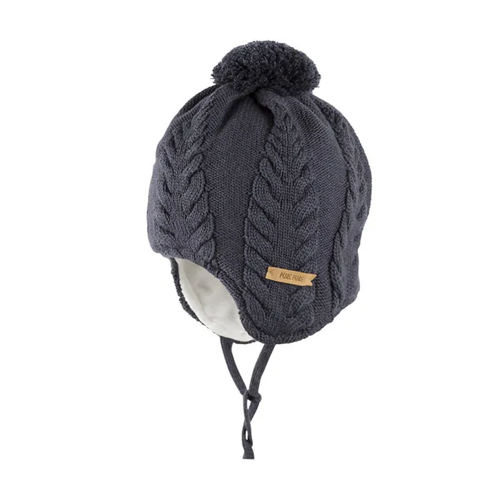 PurePure Baby Bindemütze dark ink 55%Bio-WV kbT 22%Bio-BW 23%SE 100% Bio-BW kbA