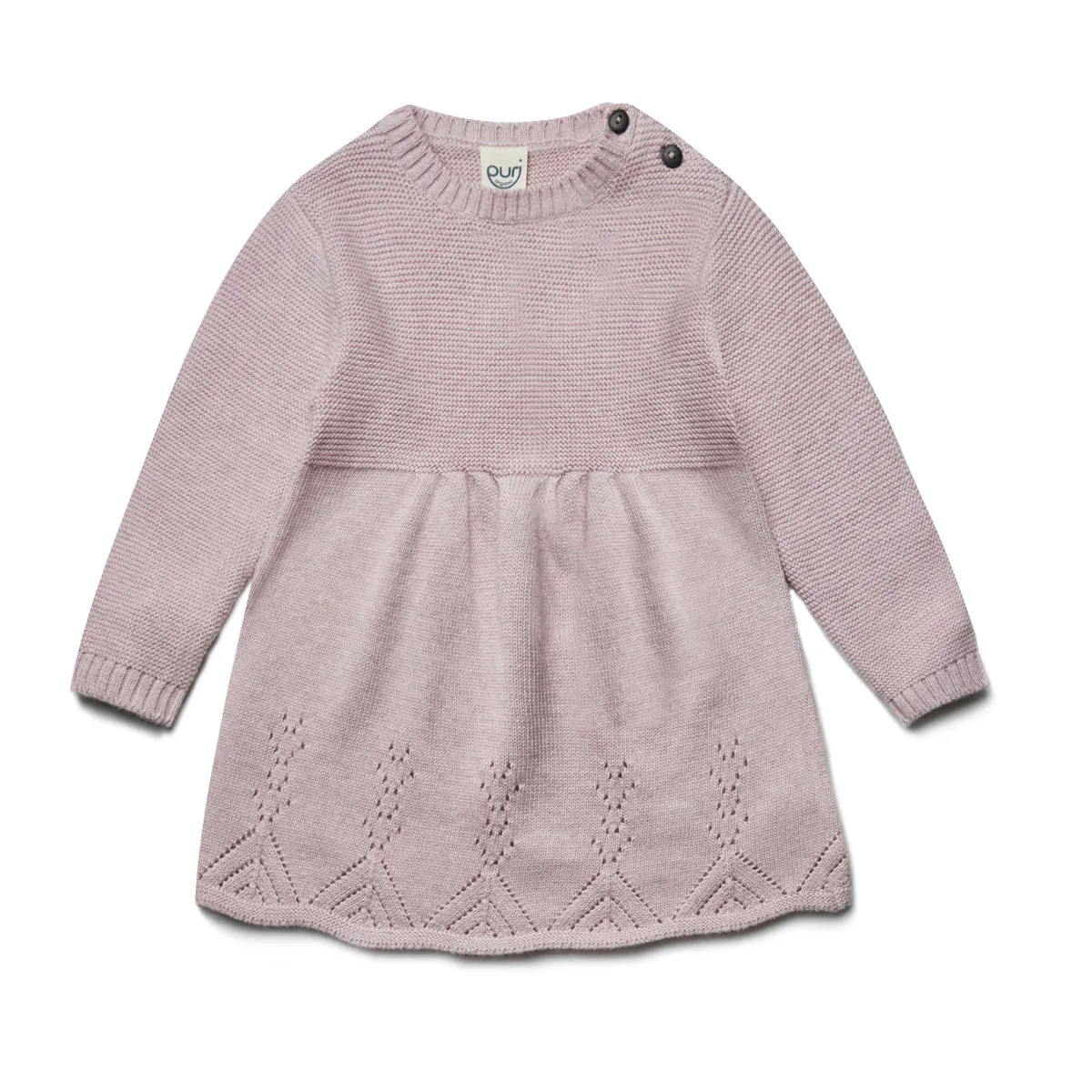 Puri Organic Kleinkinder Kleid Ajour Bio Baumwolle Wolle