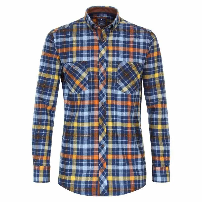 REDMOND shirt COMFORT FIT long sleeve block check flannel