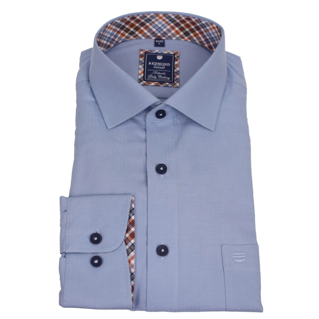 Redmond Herren Hemd langarm Comfort Fit blau 252000111 100