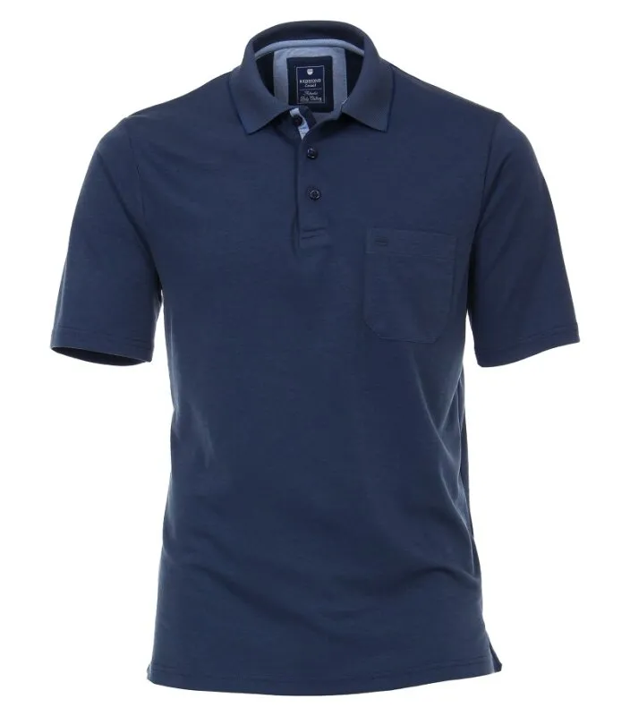 Lavado y desgaste del poloshirt de REDMOND con el bolsillo del pecho, manga de los cortocircuitos 43-44 (XL)