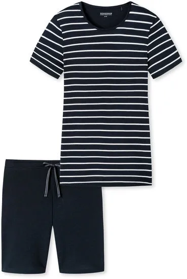 Schiesser Damen Anzug kurz, Bermuda nachtblau 173625-804