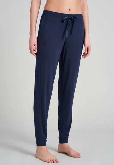 Schiesser Damen Hose lang blau 175481-800