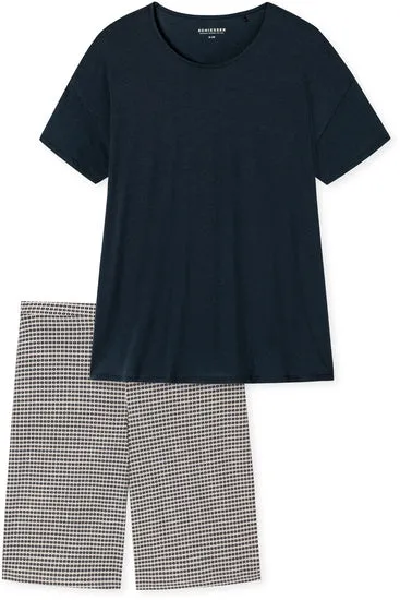Schiesser Damen Schlafanzug kurz dunkelblau 179251-803