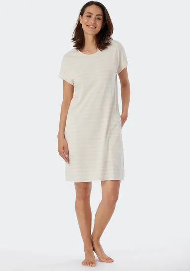 Schiesser Damen Sleepshirt kurzarm, 95cm natur melange 178043-401
