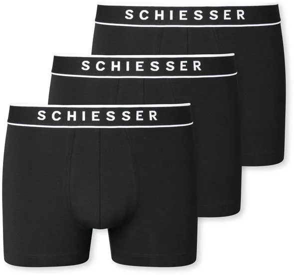 Schiesser Herren 3er Pack Shorts schwarz 173983-000