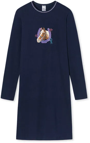 Schiesser Kleinkinder Mädchen Nachthemd langarm dunkelblau 177794-803