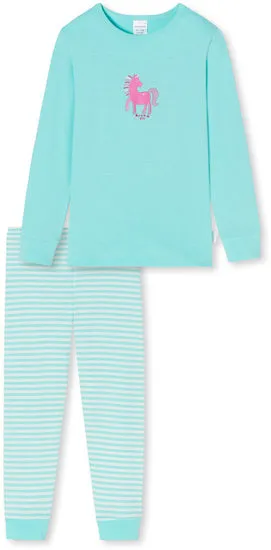 Schiesser Kleinkinder Mädchen Schlafanzug lang türkis 173858-807