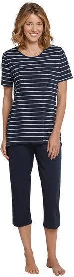 Schiesser Damen Anzug 3/4 lang, 1/2 Arm nachtblau 161067-804