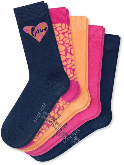 Schiesser Schüler Mädchen 5er Pack Kindersocken sortiert 1 177717-901