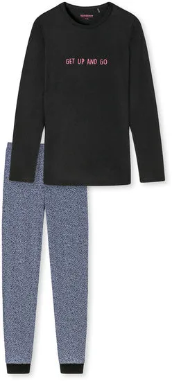 Schiesser Schüler Mädchen Schlafanzug lang schwarz 173856-000