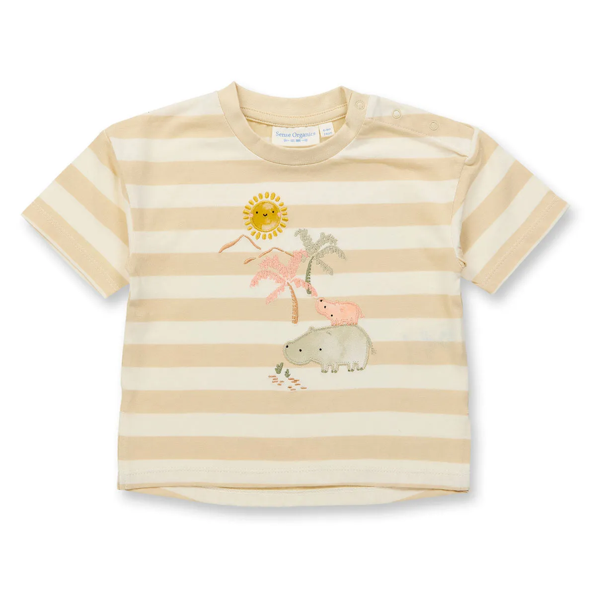 Sense Organics Baby T-Shirt Nilpferd-Motiv Bio Baumwolle