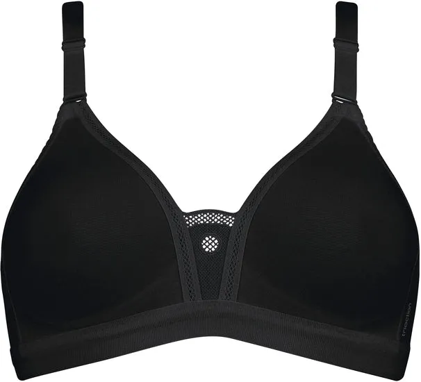 triaction by Triumph TROPHY Damen Miederwaren BH kurz Mittelträger ohne Bügel schwarz