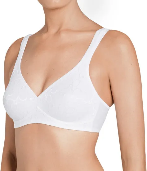 Triumph Elegant Cotton Damen Miederwaren BH kurz Mittelträger ohne Bügel white