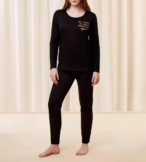 Triumph Sets Pyjama (Strickware) Langarm schwarz